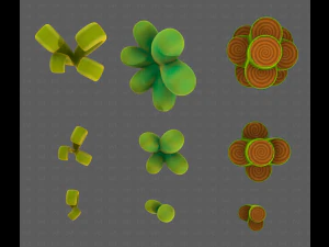 B&auml;ume Cartoon V59 3D Modell