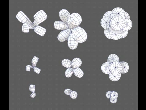 B&auml;ume Cartoon V59 3D Modell