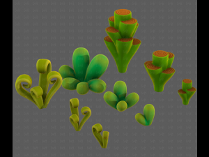 Trees Cartoon V59 3D Model