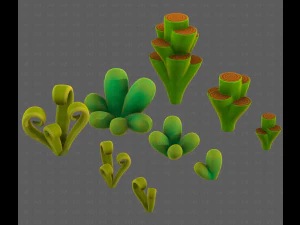 B&auml;ume Cartoon V59 3D Modell