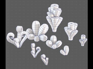 B&auml;ume Cartoon V59 3D Modell