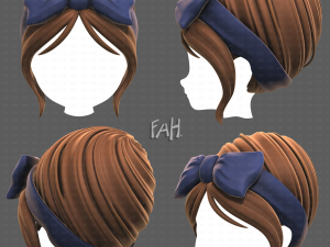 Base Hair for girl V64 Modelo 3D