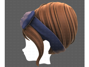 Base Hair for girl V64 3D Model