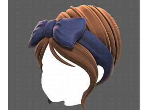 Base Hair for girl V64 3D Model