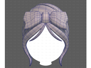 Base Hair for girl V64 3D Model