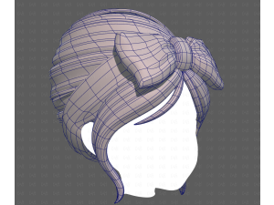 Base Hair for girl V64 3D Model