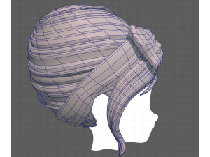 Base Hair for girl V64 3D Model
