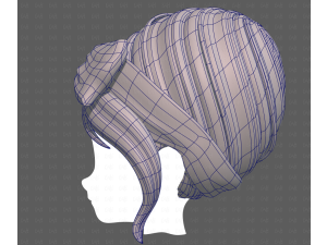 Base Hair for girl V64 3D Model