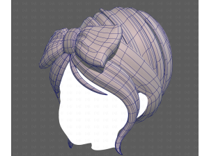 Base Hair for girl V64 3D Model