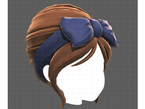 Base Hair for girl V64 3D Model