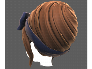 Base Hair for girl V64 3D Model