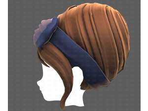 Base Hair for girl V64 3D Model