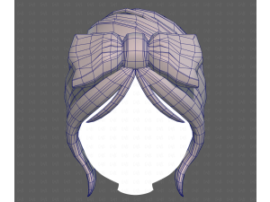 Base Hair for girl V64 3D Model