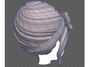 Base Hair for girl V64 3D Model