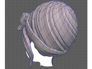 Base Hair for girl V64 3D Model