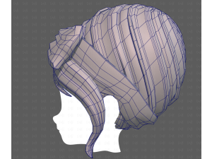 Base Hair for girl V64 3D Model
