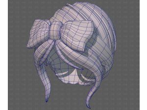 Base Hair for girl V64 3D Model