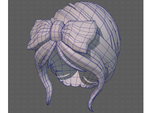 Base Hair for girl V64 3D Model