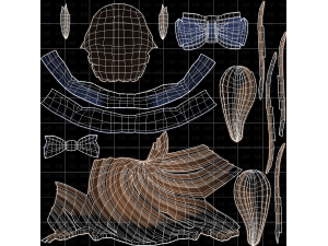 Base Hair for girl V64 3D Model