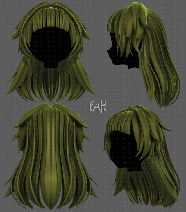 3D Hair style for girl V124 Model 3D .c4d .max .obj .3ds .fbx .stl .blend 
