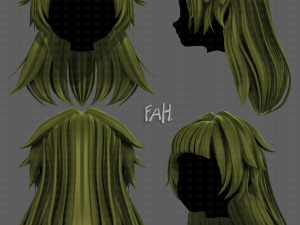 3D Hair style for girl V124 3D 모델