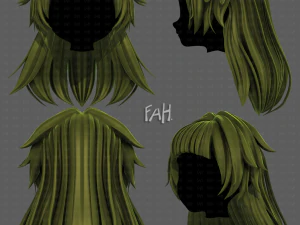 Estilo de cabelo 3D para menina V124 Modelo 3D