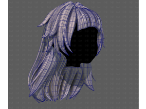 3D Hair style for girl V124 Model 3D