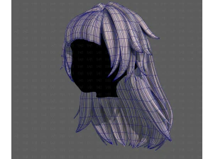3D Hair style for girl V124 3D Model