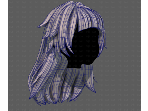 3D Hair style for girl V124 Model 3D