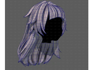 3D Hair style for girl V124 3D Model