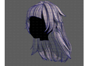 3D Hair style for girl V124 3D Model
