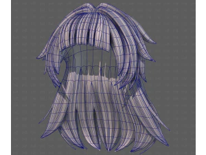 3D Hair style for girl V124 3D Model