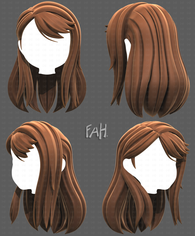 Base Hair for girl V65 3D Модель .c4d .max .obj .3ds .fbx .stl .blend 