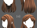 Base Hair for girl V65 3D 모델