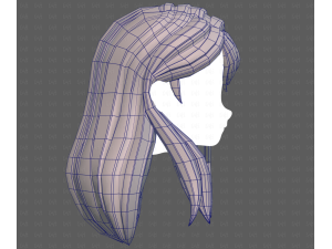 Base Hair for girl V65 3D Модель