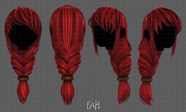 3D Hair style for girl V125 3D Модель .c4d .max .obj .3ds .fbx .stl .blend 