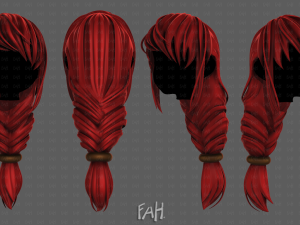 3D Hair style for girl V125 3D 모델
