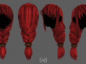 Estilo de cabelo 3D para menina V125 Modelo 3D
