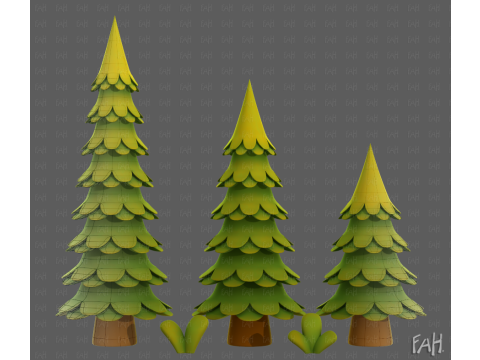 Trees Cartoon V60 3D 모델