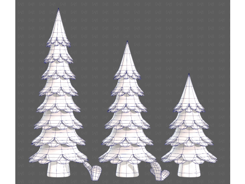 Trees Cartoon V60 Modelo 3D
