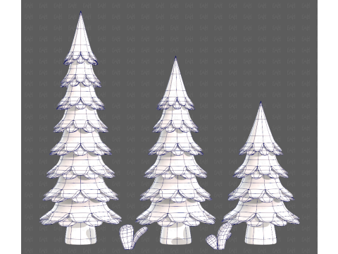 Trees Cartoon V60 Modelo 3D
