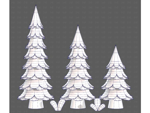 树木卡通V60 3D 模型