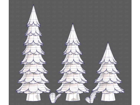 Trees Cartoon V60 Modelo 3D