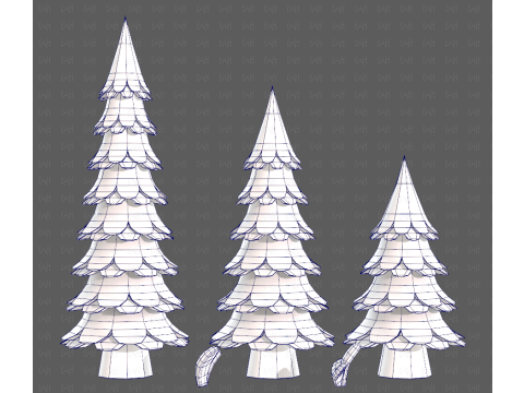Trees Cartoon V60 Modelo 3D