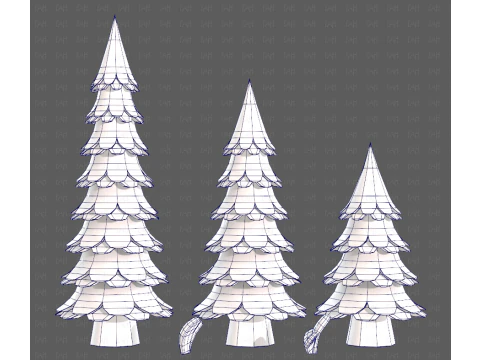 树木卡通V60 3D 模型