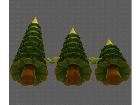 Trees Cartoon V60 Modelo 3D