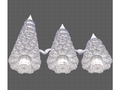 Trees Cartoon V60 Modelo 3D