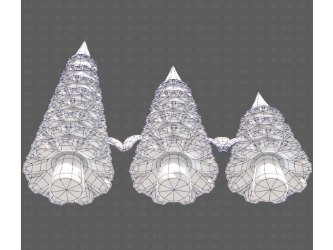 树木卡通V60 3D 模型
