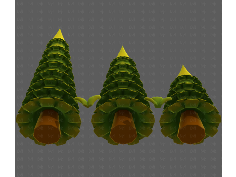 Trees Cartoon V60 Modelo 3D