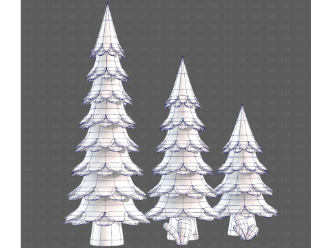 Trees Cartoon V60 Modelo 3D